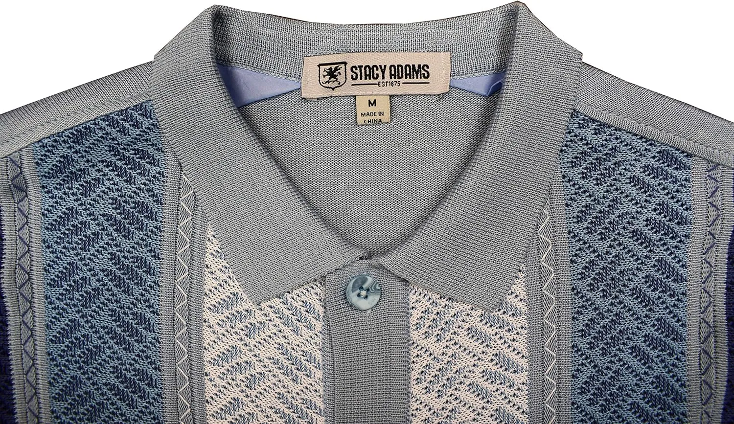 Mens Short Sleeve Knit Sports Shirt - Modern Polo Vintage Classics: Mlange Panel