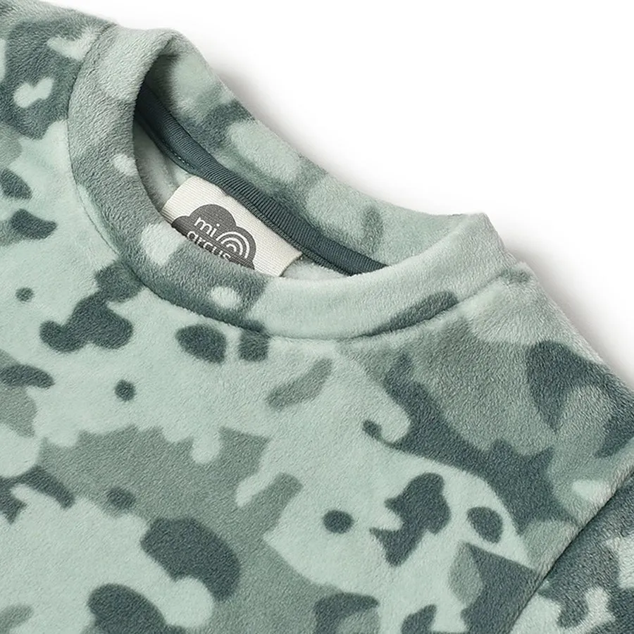 Misty Green Sweatshirt with Pajama set