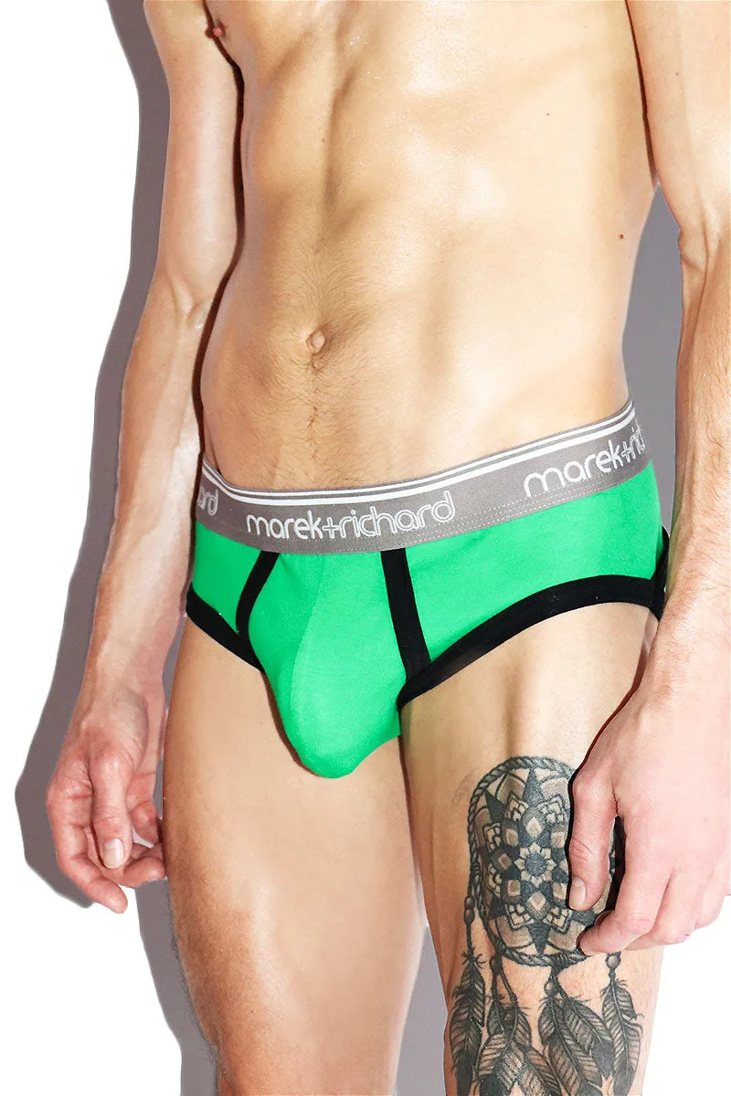 Monster Face Open Back Brief- Green