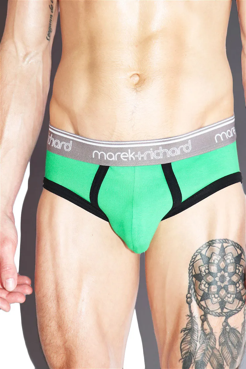 Monster Face Open Back Brief- Green