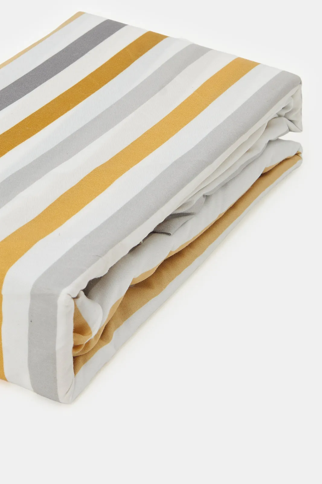 Multicolour Striped Printed Fitted Sheet (King Size)