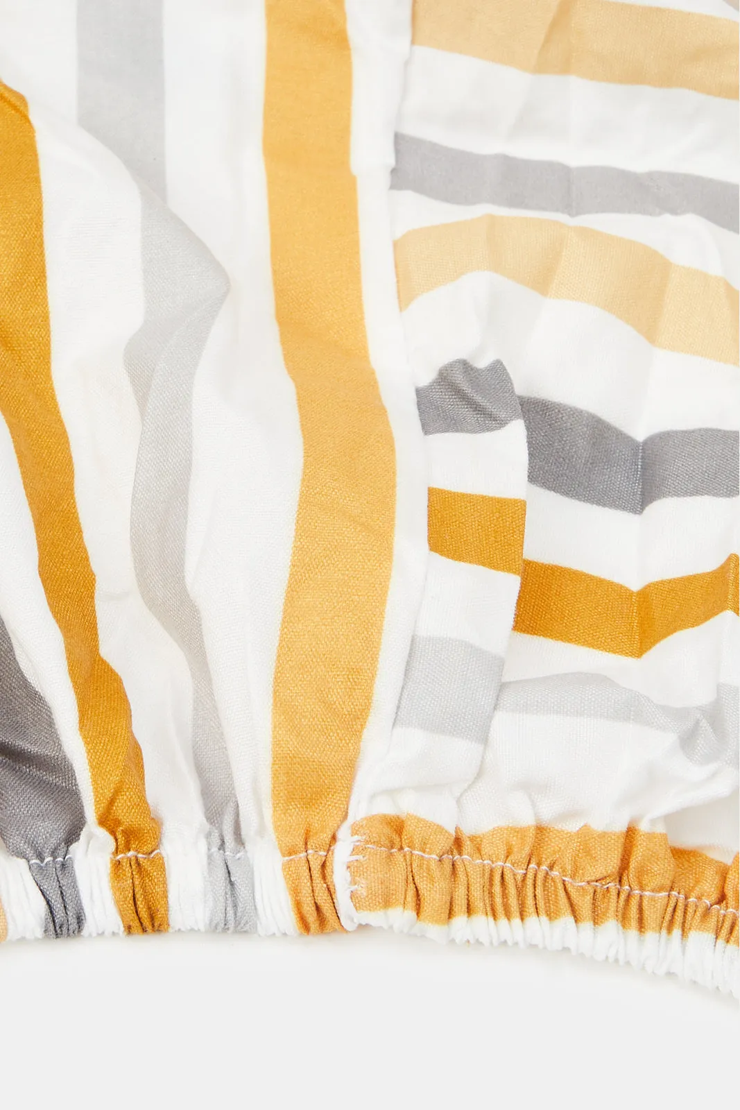 Multicolour Striped Printed Fitted Sheet (King Size)