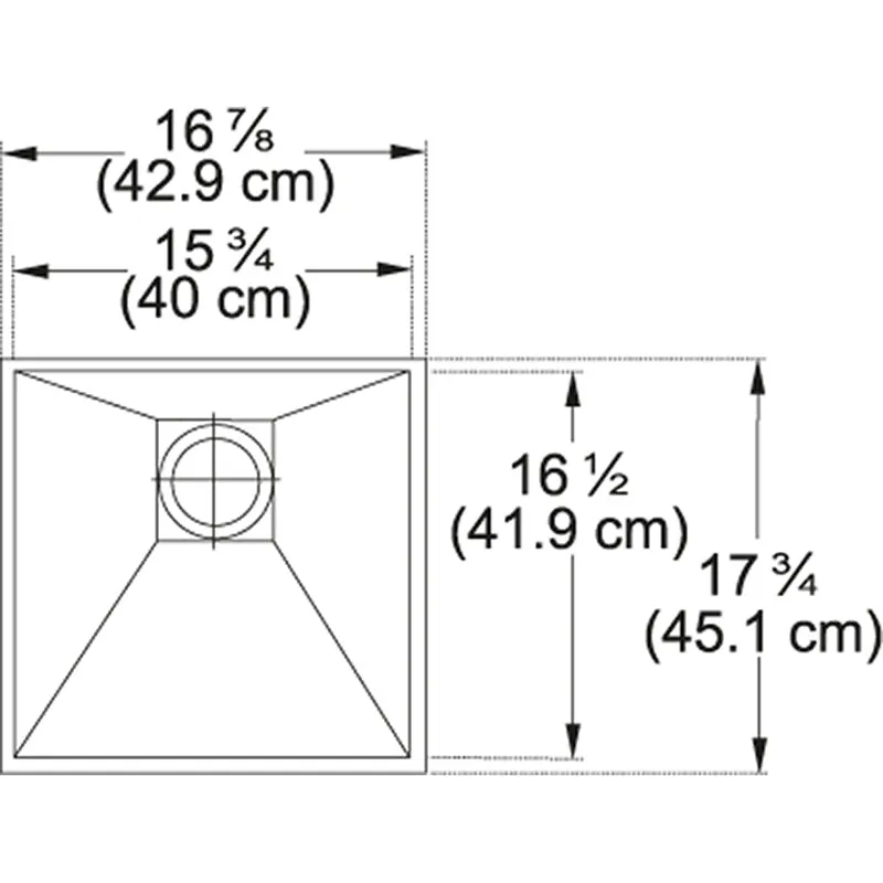 Peak 16.88" Stainless Steel Single Basin Undermount Kitchen Sink