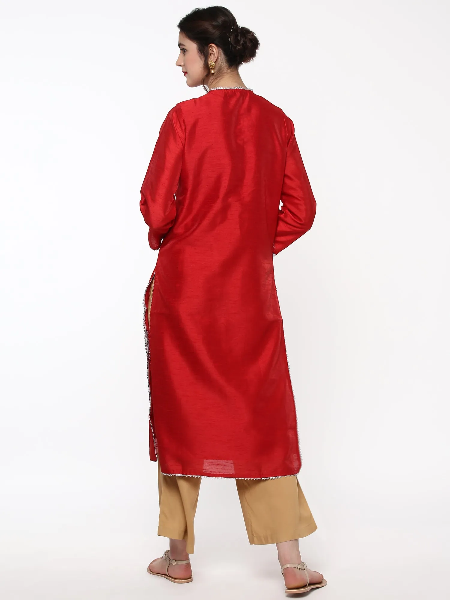 Red Silk Kurta