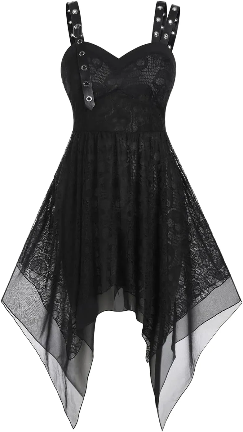 ROSE GAL Womens Plus Size Dresses Sleeveless Wrap Gothic Spaghtti Strap Swing Party Maxi Dress