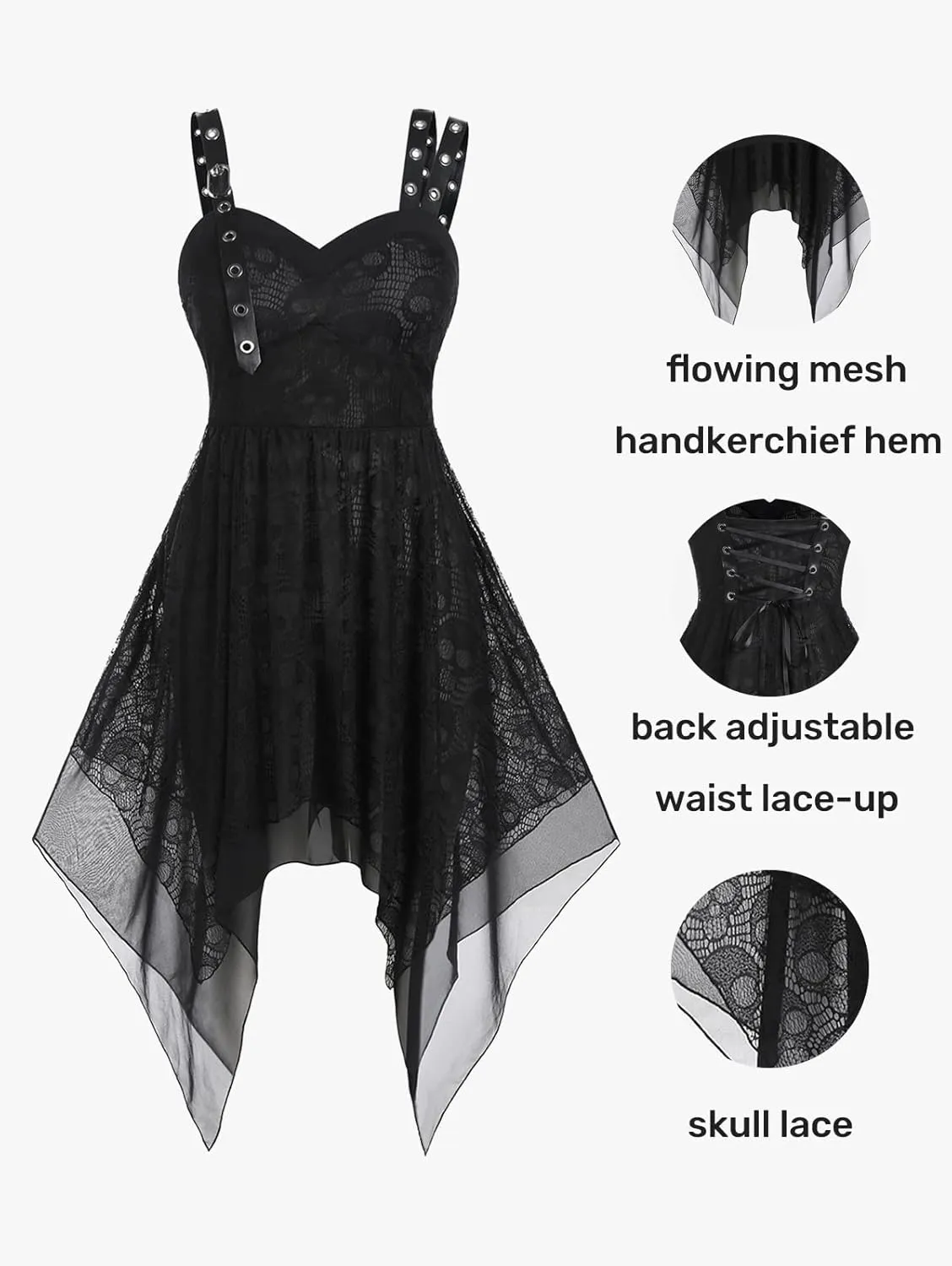 ROSE GAL Womens Plus Size Dresses Sleeveless Wrap Gothic Spaghtti Strap Swing Party Maxi Dress