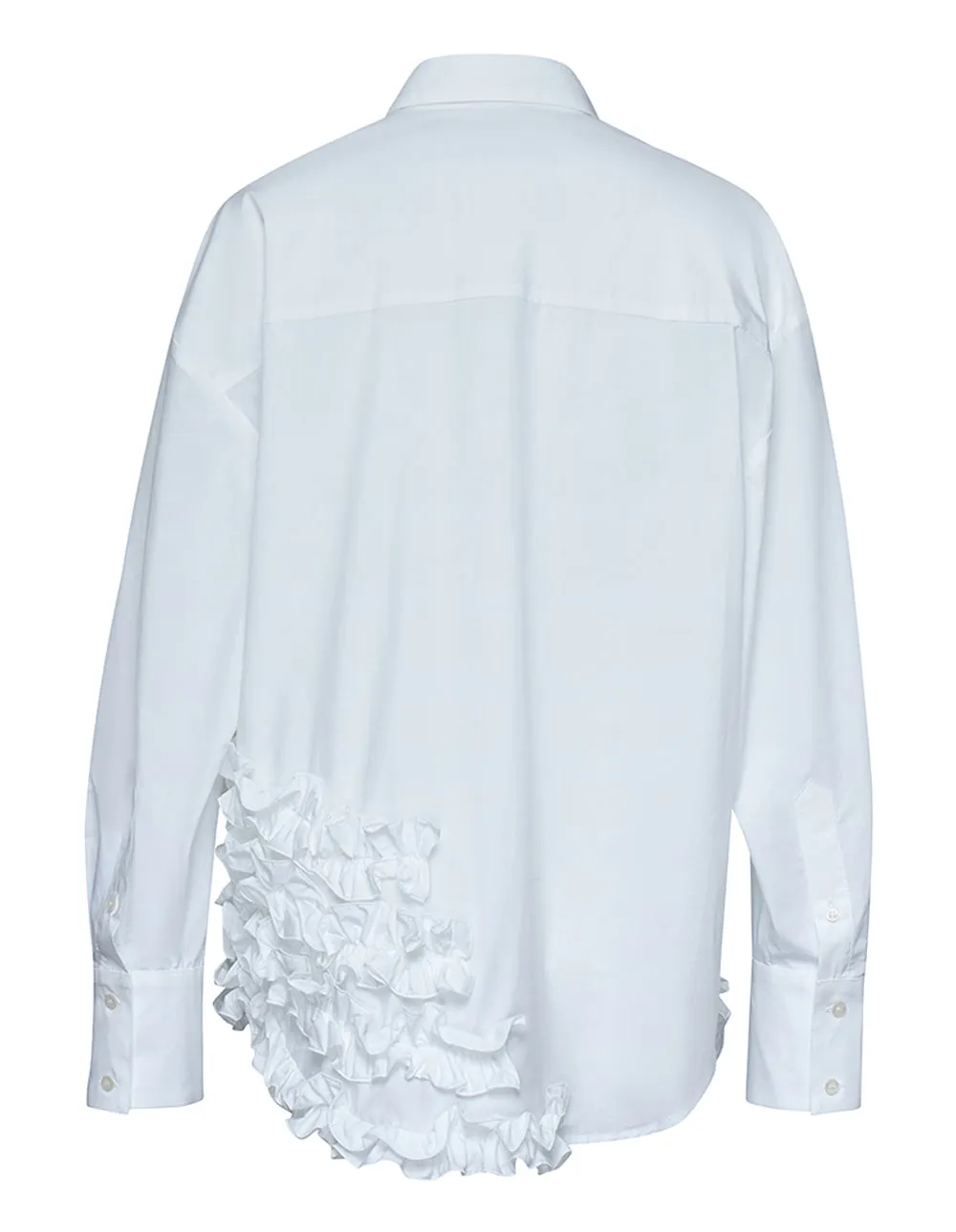 Ruffles Hem Long Sleeves Shirt