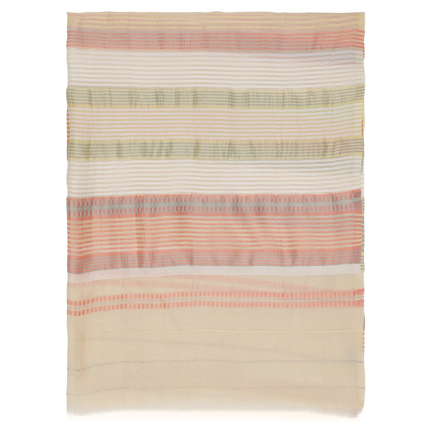 Rust With Multi Striped Dupatta