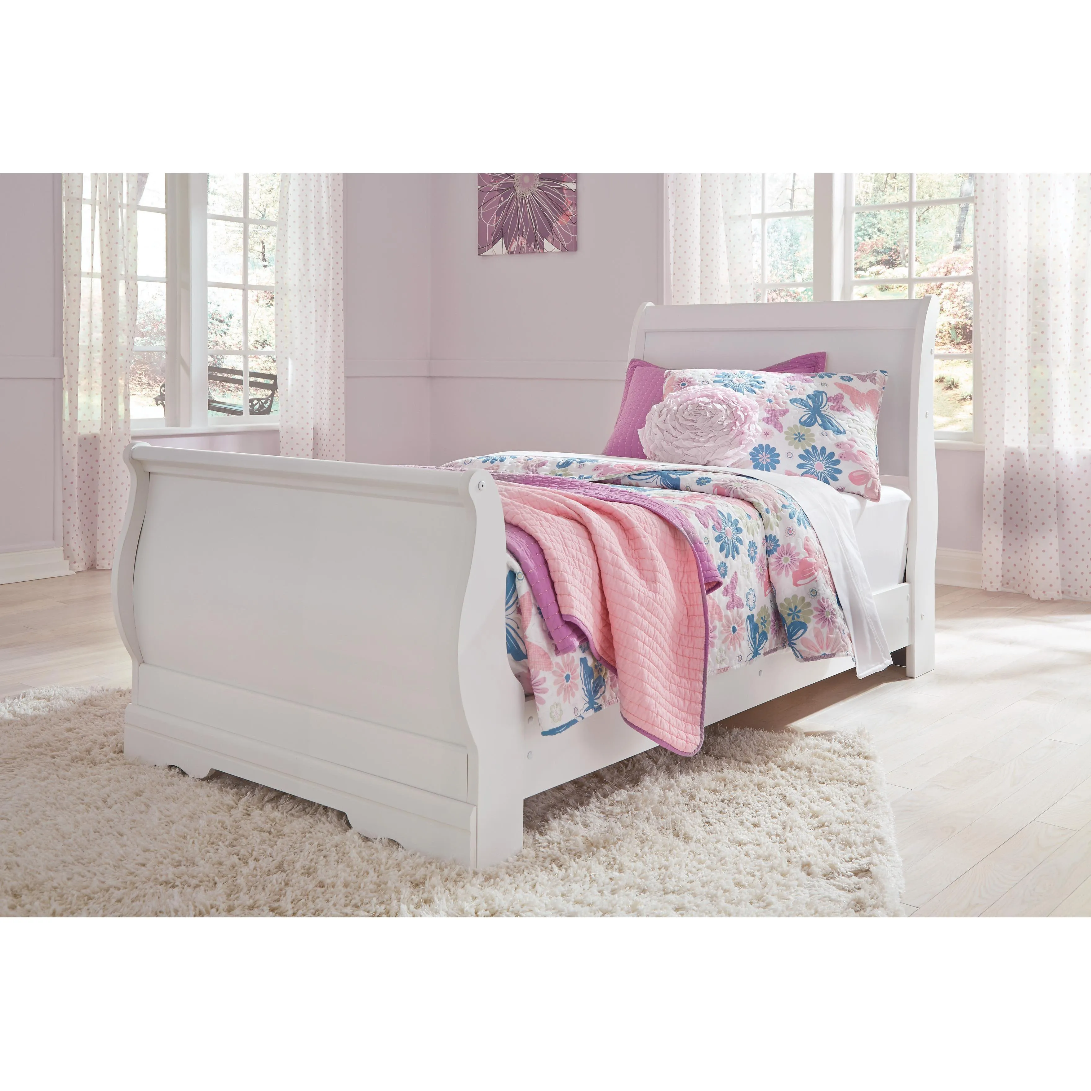 Signature Design by Ashley Anarasia B129B11 4 pc Twin Sleigh Bedroom Set