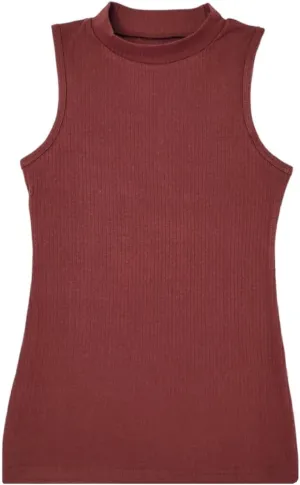 SUMONA Sleeveless Basic Everyday Casual Cotton Blend Mock High Neck Ribbed Fitted Tank Top