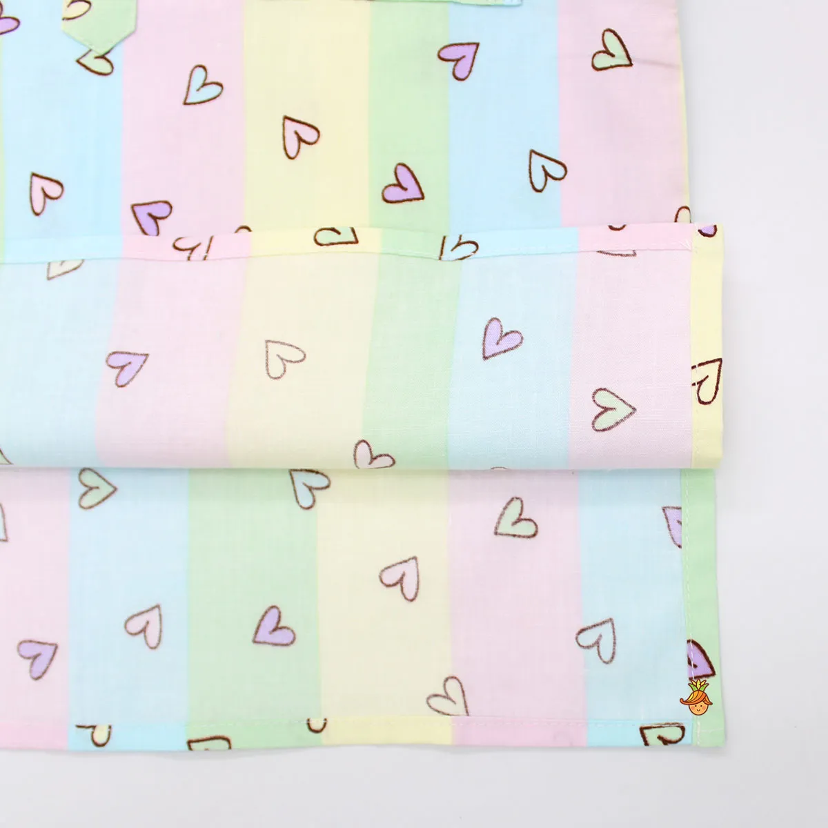Sweet Heart Printed Colourful Striped Sleepwear