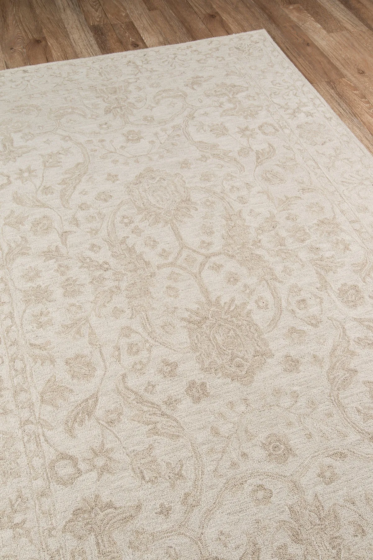 Traditional Hand Tufted Beige Rug