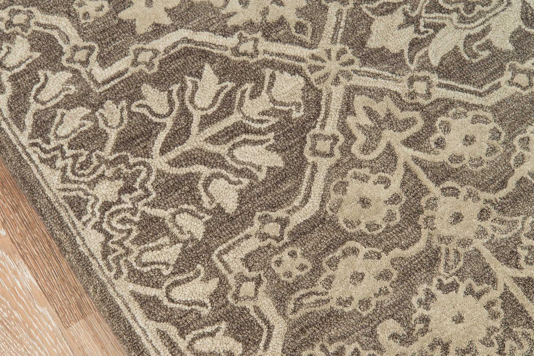 Traditional Hand Tufted Brown Rug