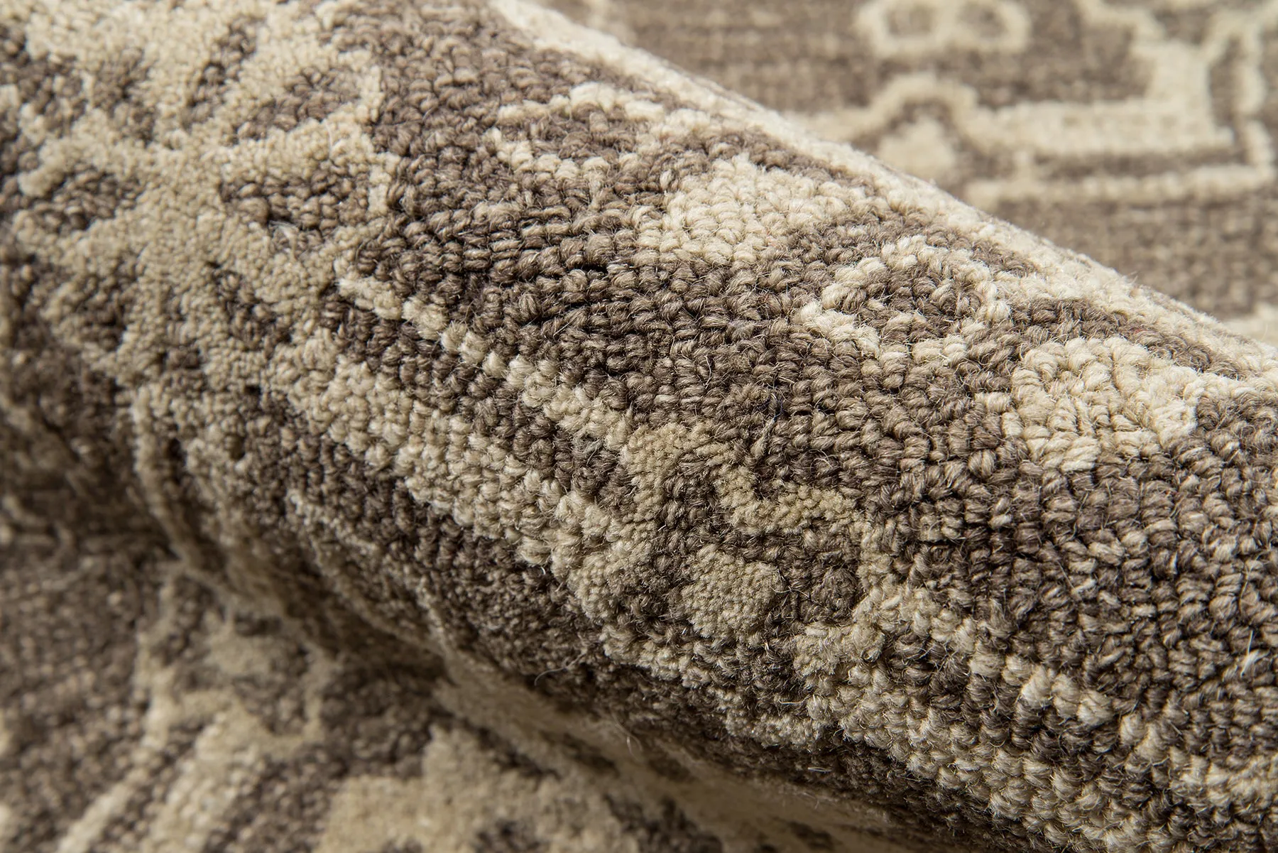 Traditional Hand Tufted Brown Rug