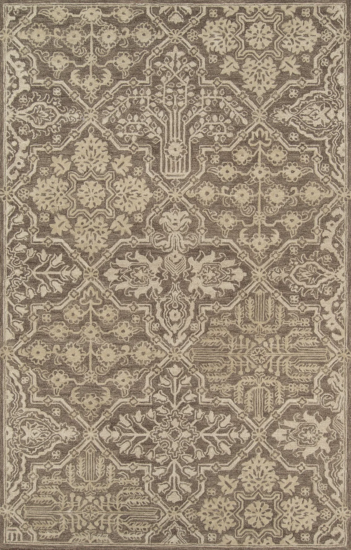 Traditional Hand Tufted Brown Rug