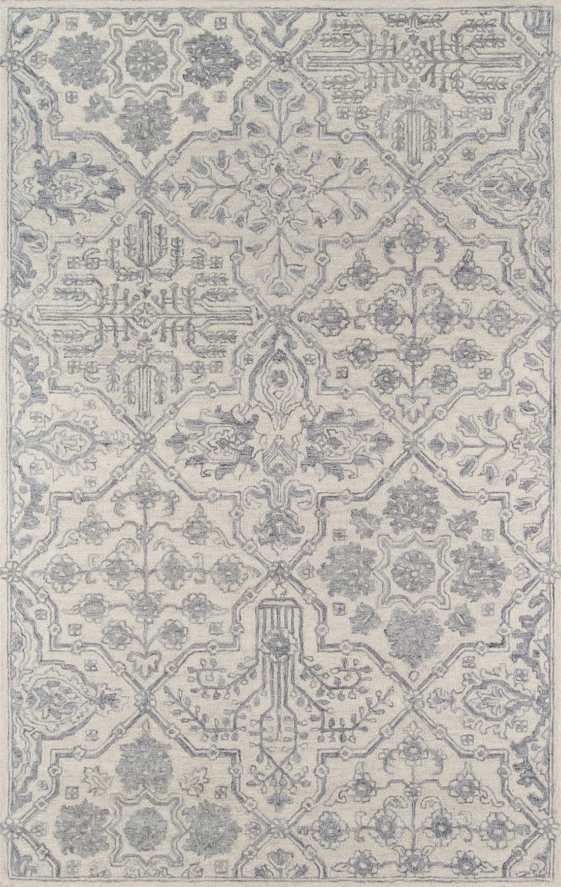 Traditional Hand Tufted Grey Rug
