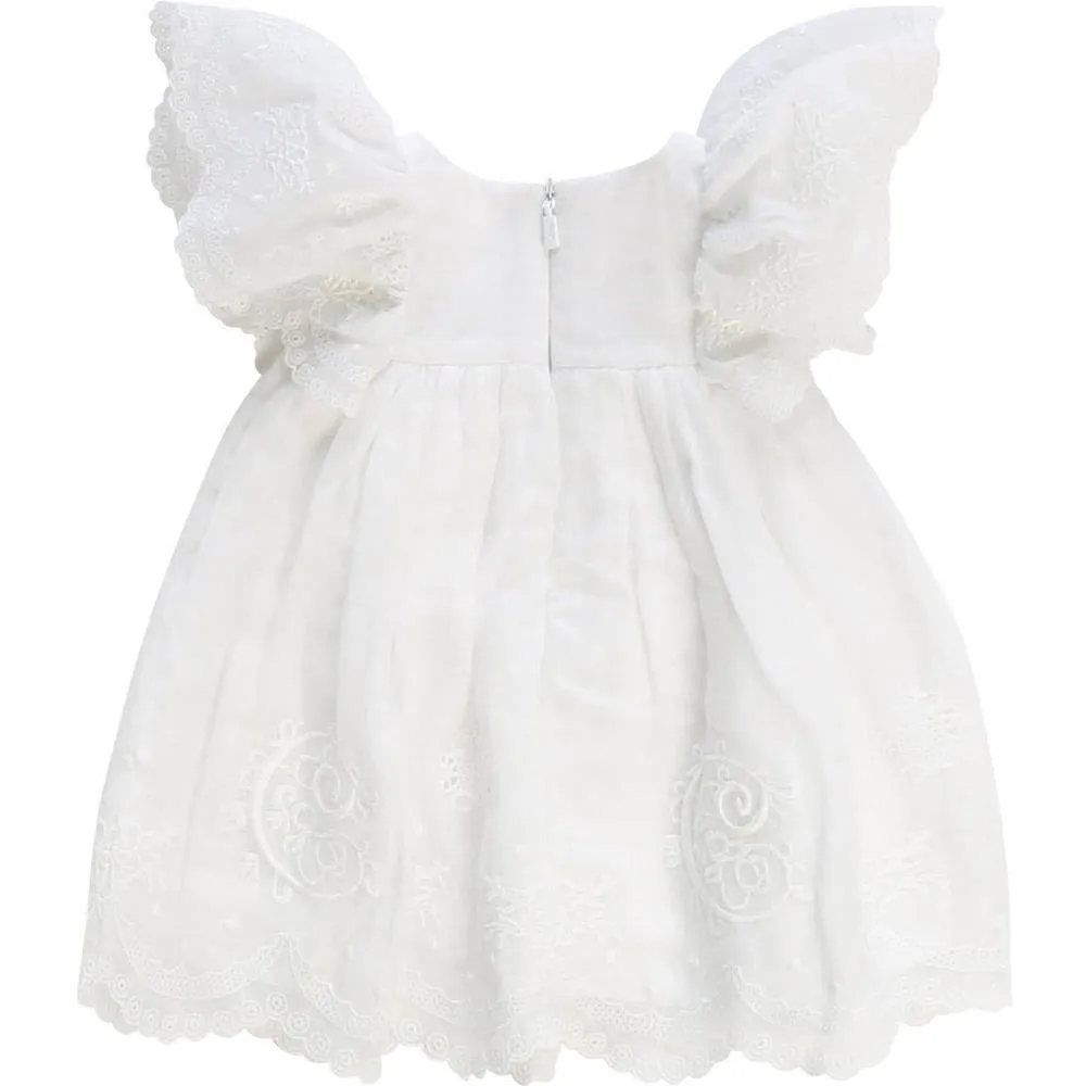 White Embroidered Dress