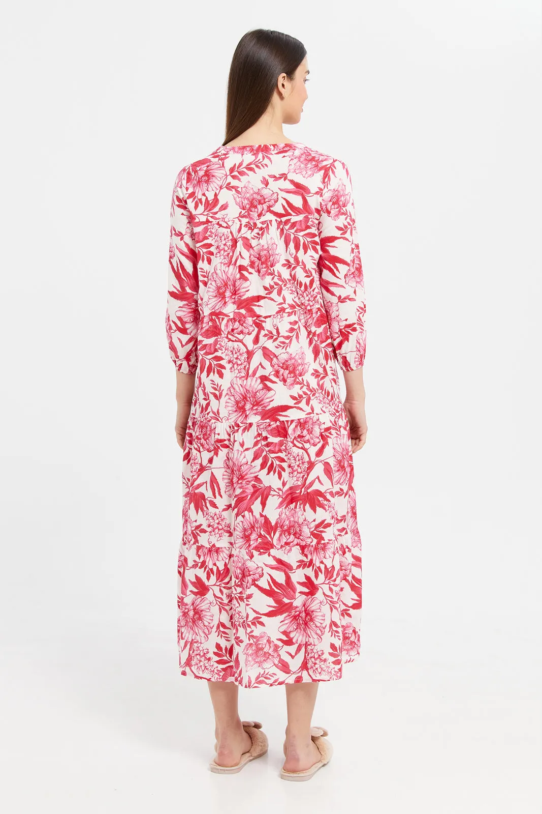 Women White And Red Nightgown
