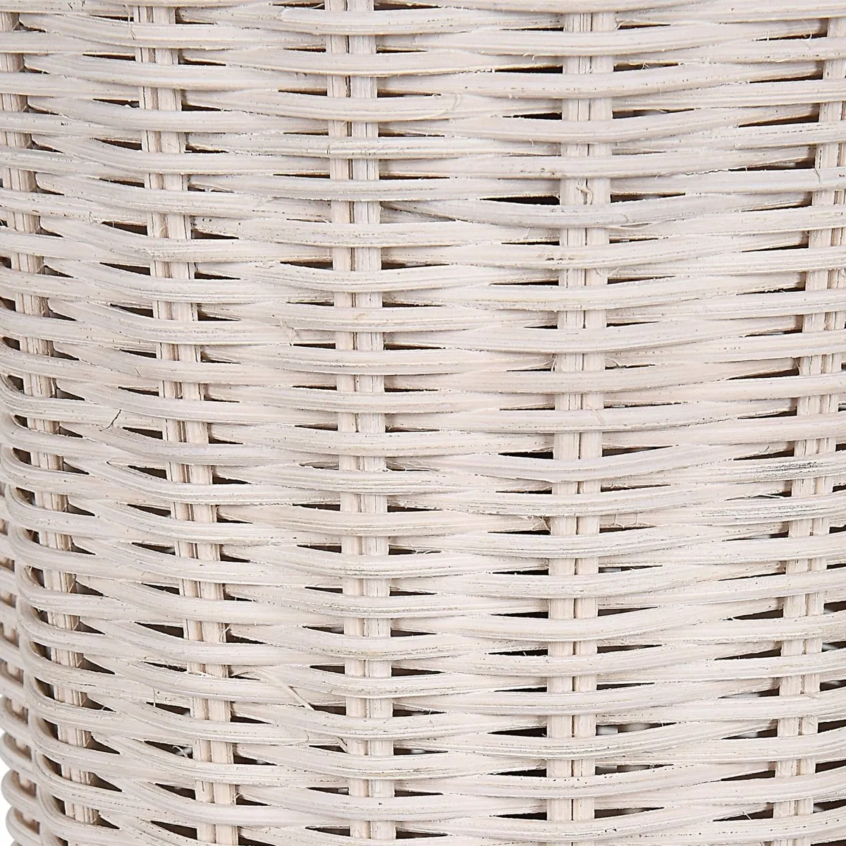 Woven Rattan Table Lamp with Brushed Nickel