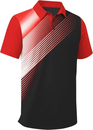 ZITY Men's Golf Shirts Short Sleeve Moisture Wicking Performance Print Patterns Casual Collared Golf Polo Shirt for Men