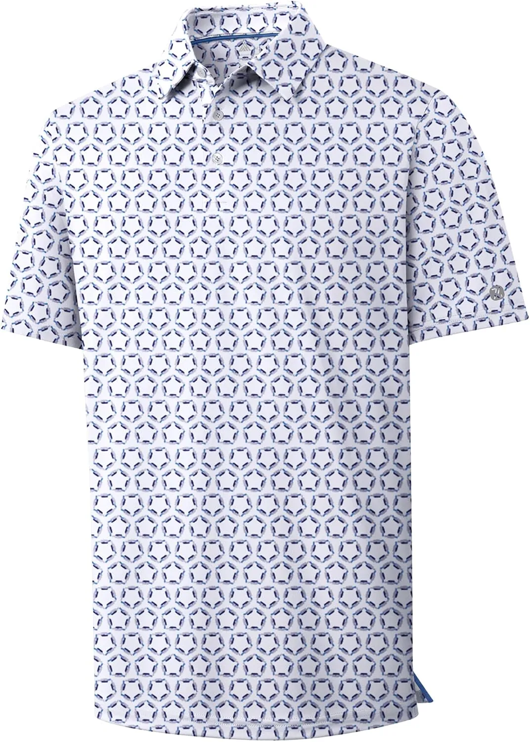 ZITY Mens Golf Shirts Short Sleeve Print Patterns Performance Moisture Wicking Polo Shirt